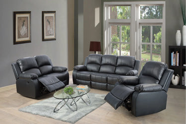 Nita 3 Pieces Faux Leather Reclining Living Room Set